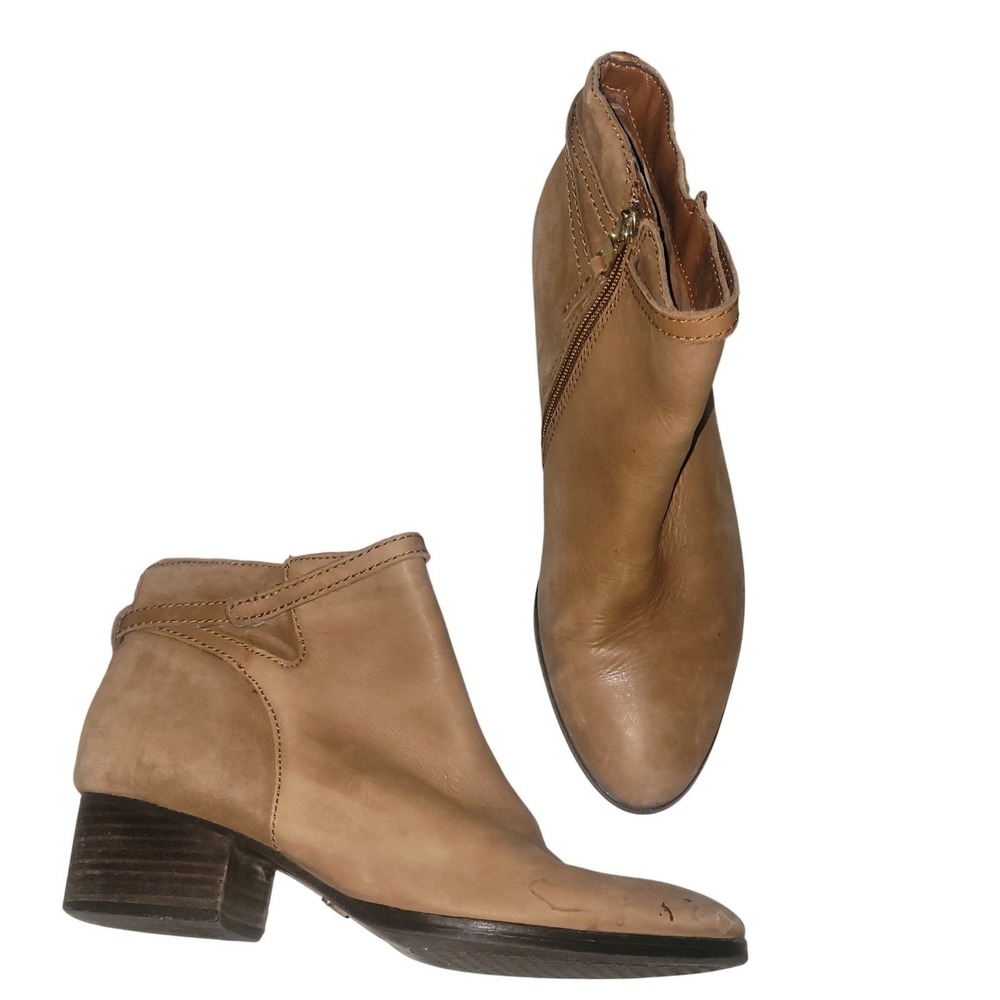 LAUREN RALPH LAUREN‎ Damara Leather Side Zip Ankle Boots Block Heel 9.5M Luxury